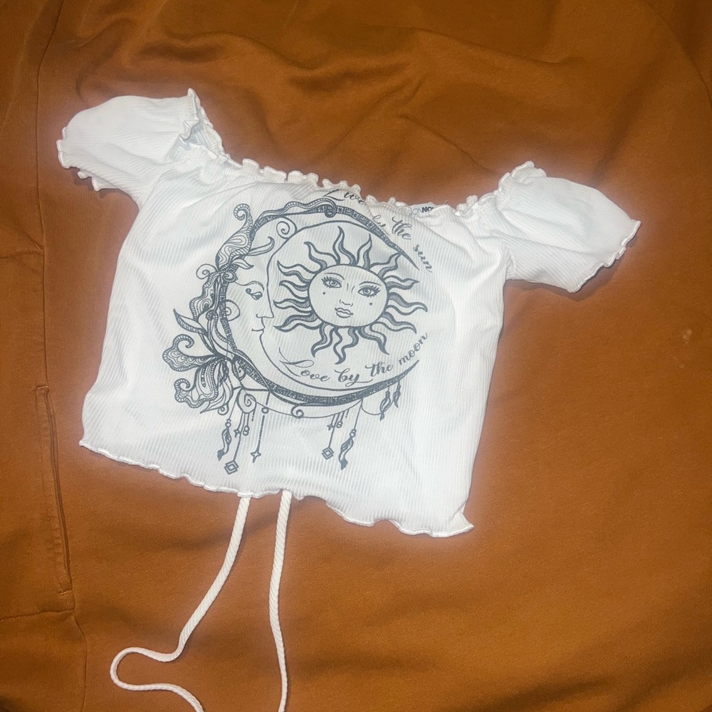 Fashion Nova White Lace-Up Top